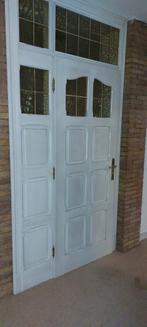 Breed hardhoutkozijn met hardhouten deur white was., Doe-het-zelf en Verbouw, Deuren en Horren, Ophalen, 120 cm of meer, Binnendeur