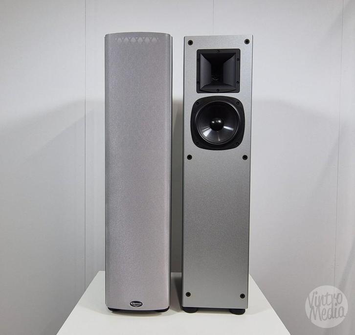Klipsch SF1 Silver Luidsprekers | Speakers | Zuil-Speakers, Audio, Tv en Foto, Luidsprekers, Refurbished, Front, Rear of Stereo speakers