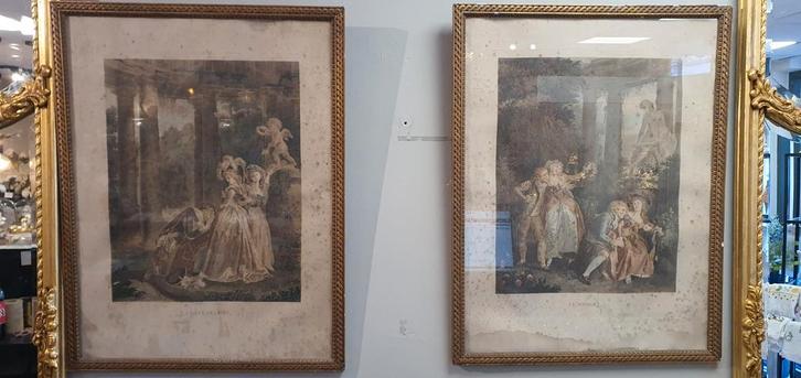 Antieke Chateau Meiland Lijsten, Antiek en Kunst, Kunst | Etsen en Gravures, Ophalen