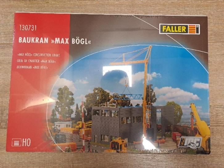 Faller 130731 Spoor H0 Zelfoprichtende Kraan "Max Bögl", Hobby en Vrije tijd, Modeltreinen | H0, Nieuw, Overige typen, Gelijkstroom of Wisselstroom