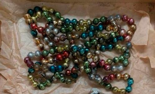 Kralenketting echte oude glazen Kerstbal kralenketting, Diversen, Kerst, Ophalen of Verzenden