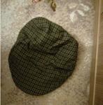 Echt Schotse Flat Cap Pet Cashmere Lambswool Bruin ruit 56, Verzenden, Gedragen, 57 cm (M, 7⅛ inch) of minder, Pet