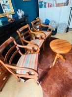 3 mooie houten stoelen, nieuw bekleed., Ophalen
