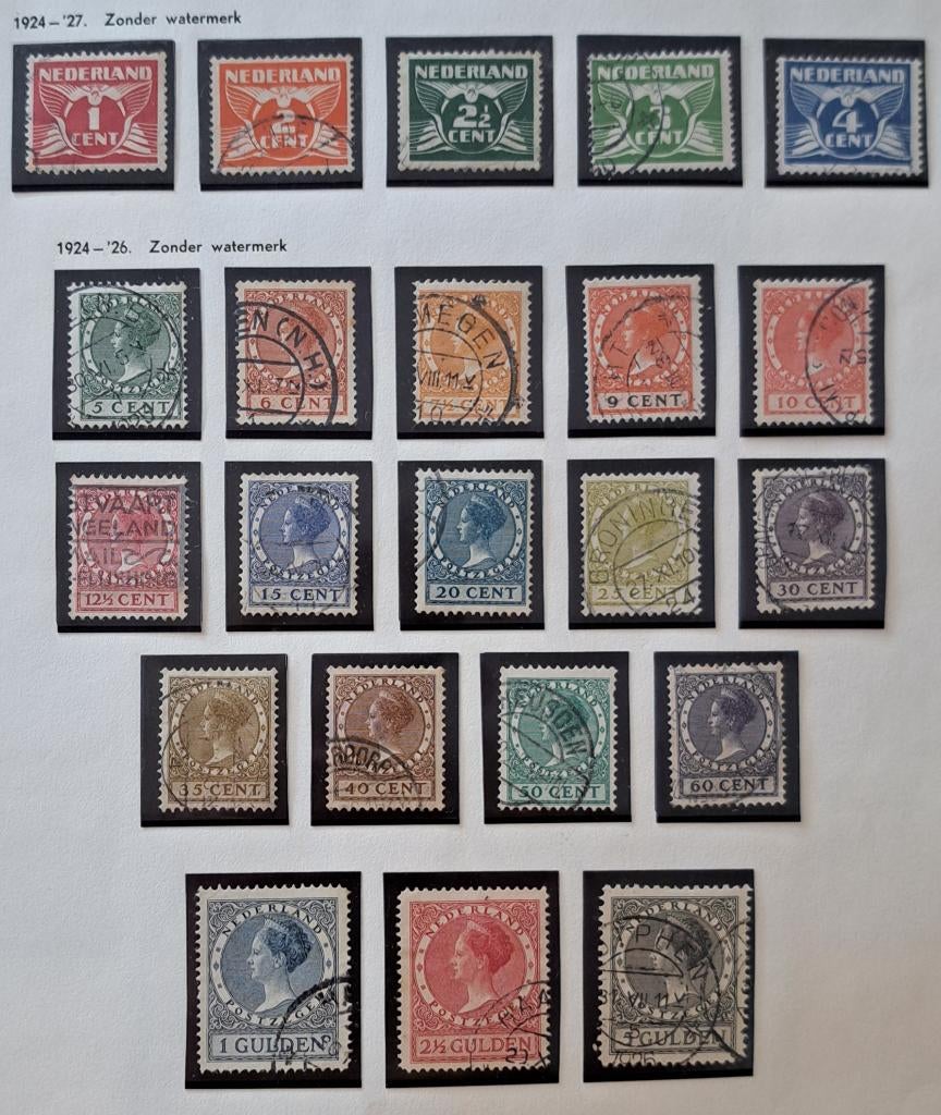 Nederland 1924/1926 nvph 144/165 gest. (Davo), Ophalen of Verzenden, T/m 1940, Gestempeld