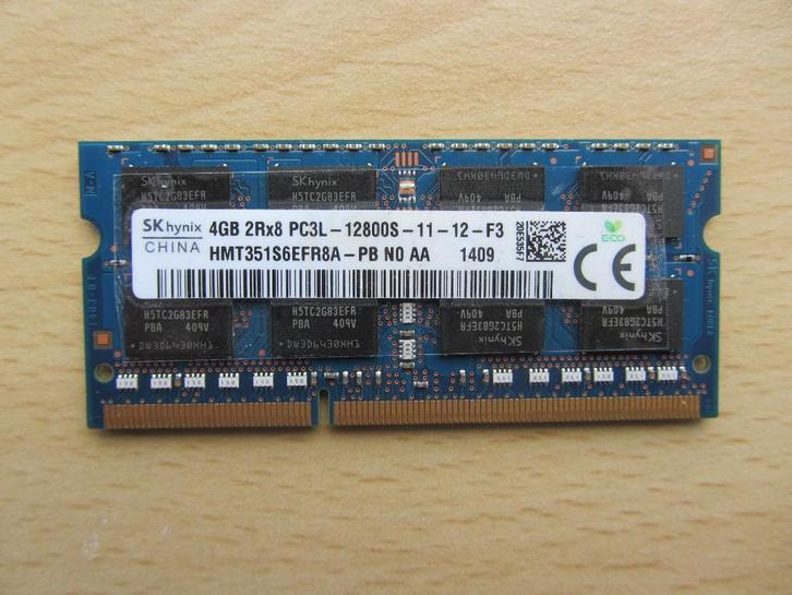 Hynix 4GB PC3-12800 DDR3-1600MHz non-ECC Unbuffered CL11, Computers en Software, RAM geheugen, Zo goed als nieuw, Laptop, 4 GB