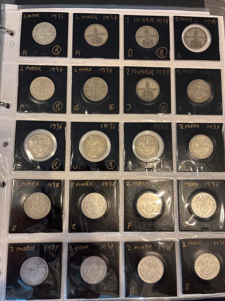 Complete serie 2 en 5 reichsmarken 3e rijk zeldzaam, Postzegels en Munten, Munten en Bankbiljetten | Verzamelingen, Munten, Buitenland