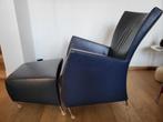 Windy fauteuil met hocker, Huis en Inrichting, Fauteuils, Ophalen, Design, 75 tot 100 cm, Leer