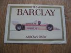 Sticker Team Barclay Arrows BMW F1, Verzamelen, Ophalen, Nieuw, Auto of Motor