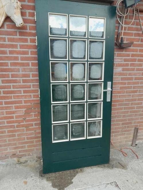 Zeer degelijke merbau hardhouten deur., Doe-het-zelf en Verbouw, Glas en Ramen, Zo goed als nieuw, Overige typen, 160 cm of meer