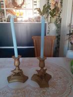 2 prachtige zware messing kandelaars, Antiek en Kunst, Ophalen of Verzenden, Koper of Brons