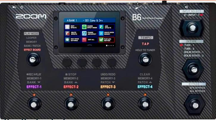 Zoom B6 Bas Multi-Effect Processor, Muziek en Instrumenten, Effecten, Zo goed als nieuw, Chorus, Delay of Echo, Distortion, Overdrive of Fuzz