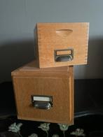 2 vintage houten kaartenbakken, Antiek en Kunst, Ophalen of Verzenden
