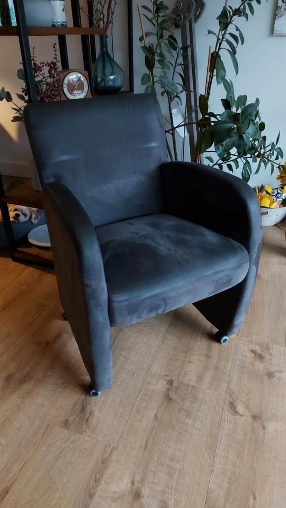 Eetkamerstoelen, Huis en Inrichting, Stoelen, Gebruikt, Vijf, Zes of meer stoelen, Stof, Grijs, Ophalen
