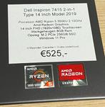 Dell Inspiron 7415 2in1 AMD Ryzen 5 5500U 8GB 256GB SSD, Met touchscreen, 14 inch, Qwerty, Ophalen of Verzenden