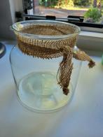 Bloemenvaas - Glas met jute decoratie, Gebruikt, Overige kleuren, Ophalen of Verzenden, Glas