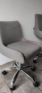 2 leuke draaistoelen op wielen, chromepoot, hoogte verstelba, Ophalen, Zo goed als nieuw, Grijs, Bureaustoel