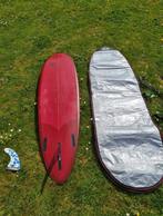 Surfboard Plank Midlength 7’4” met 2 Single fins en surfhoes, Watersport en Boten, Golfsurfen, Ophalen, Zo goed als nieuw, Longboard