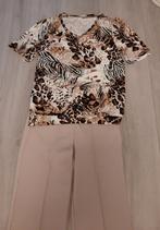 Dames Shirt met Print+ Broek van Sosoire, Maat 38/40 (M), Sosoire, Beige, Nieuw