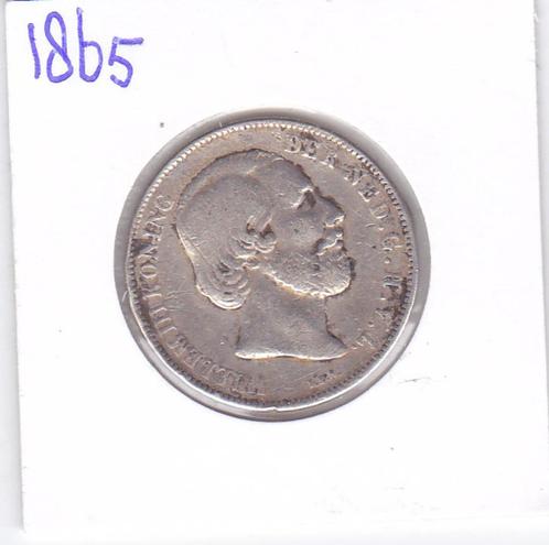1 gulden 1865 Willem 3 voor 15 euro, Postzegels en Munten, Munten | Nederland, Losse munt, 1 gulden, Koning Willem III, Zilver