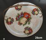 Prachtig brocante serveertray bord met goudkleurige handvat, Ophalen of Verzenden
