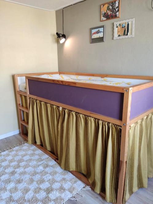 Ikea Kura bed gepimpt, Huis en Inrichting, Slaapkamer | Bedden, Zo goed als nieuw, Eenpersoons, 90 cm, 200 cm, Hout, Overige kleuren