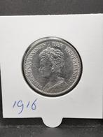 1 gulden 1916 koningin Wilhelmina, Postzegels en Munten, Munten | Nederland, 1 gulden, Zilver, Ophalen of Verzenden, Koningin Wilhelmina
