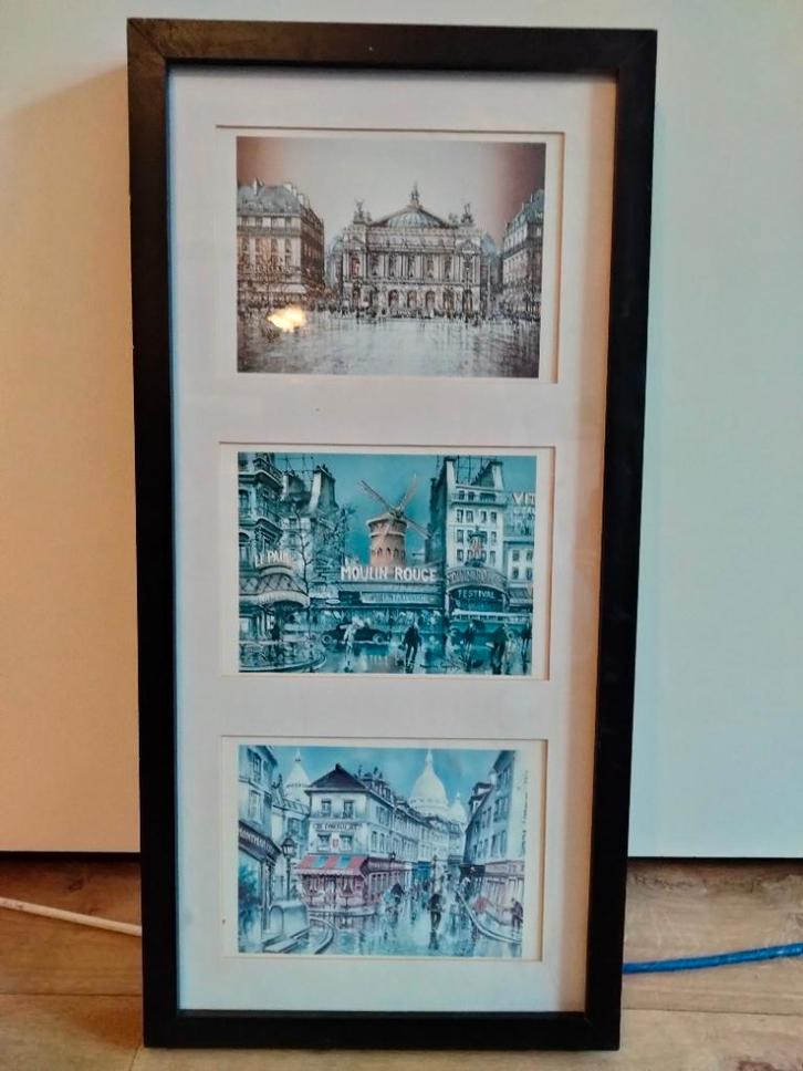 Prenten Parijs, in Ikea ribba lijst. Krisarts+Guy Dessapt., Verzamelen, Foto's en Prenten, Gebruikt, Prent, Overige onderwerpen