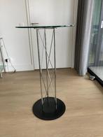 Bijzettafel glas, Huis en Inrichting, Tafels | Bijzettafels, Ophalen, Rond, 75 cm of meer, 60 cm of meer