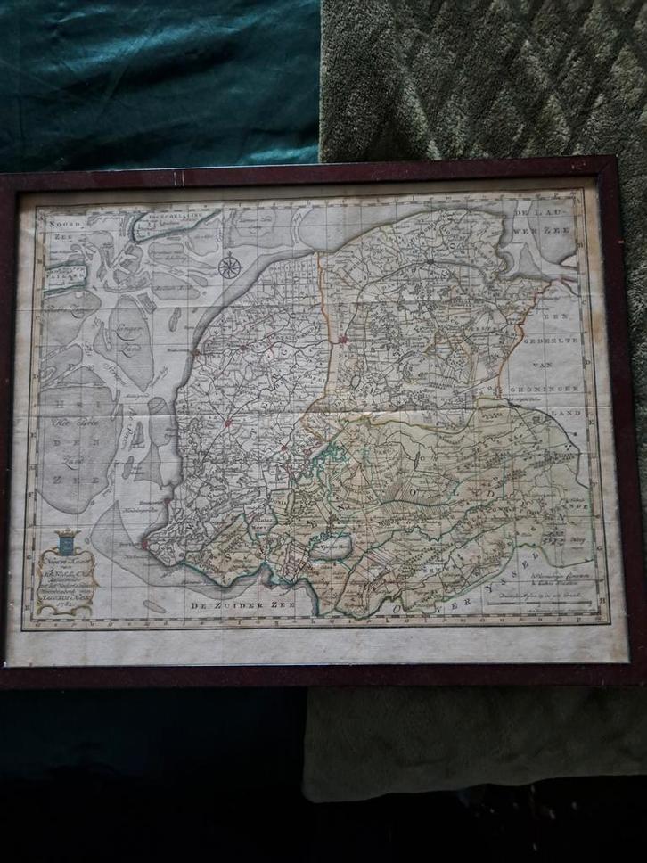 Oude kaart van Friesland 1782, Antiek en Kunst, Antiek | Bestek, Ophalen of Verzenden