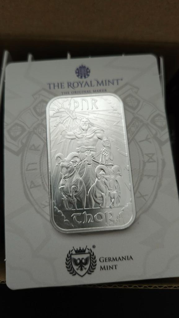 1 oz Thor zilverbar, Postzegels en Munten, Edelmetalen en Baren, Zilver, Verzenden