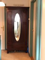 Antieke houten kast met spiegel en lade, Huis en Inrichting, Ophalen, Gebruikt, 50 tot 100 cm, Met lade(s)