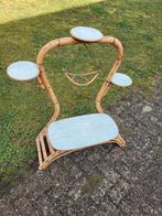 Vintage plantentafel - rotan - jaren 60, Ophalen, Zo goed als nieuw, 75 cm of meer, 60 cm of meer
