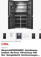 Amerikaanse koelkast, Witgoed en Apparatuur, Koelkasten en IJskasten, 200 liter of meer, 60 cm of meer, Met aparte vriezer, Zo goed als nieuw