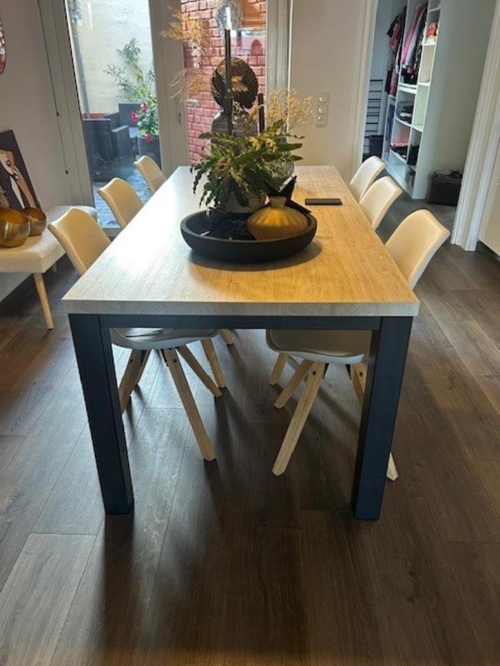 Eettafel + stoelen, Huis en Inrichting, Tafels | Eettafels, Zo goed als nieuw, 50 tot 100 cm, 150 tot 200 cm, Vijf personen of meer