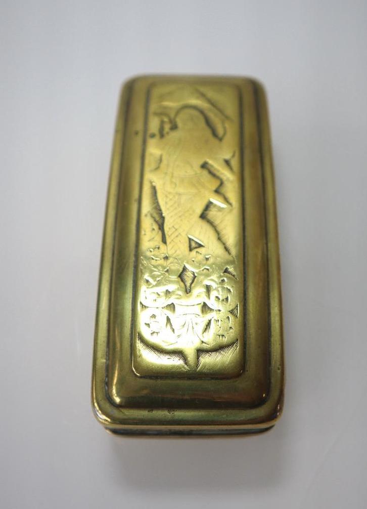 Antieke koperen tabaksdoos, Antiek en Kunst, Antiek | Koper en Brons, Koper, Ophalen of Verzenden