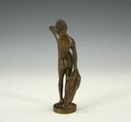 Bronzen jugendstil sculptuur vrouwelijk naakt, Ophalen of Verzenden