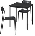IKEA Sandsberg tafel + 4 Adde stoelen - Zwart, als nieuw!, Ophalen, Zwart, Zo goed als nieuw, Vier
