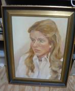 Ton Pape portret van meisje lang blond haar 1975  45x55cm, Antiek en Kunst, Kunst | Schilderijen | Klassiek, Ophalen of Verzenden