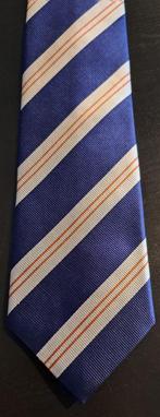 ING Bank stropdas wit-blauw-oranje gestreept, Ophalen of Verzenden, Nieuw, Blauw