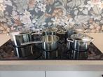 Pannenset De Meyere, Serie Athena, 5-delig, Huis en Inrichting, Keuken | Potten en Pannen, Ophalen, Gebruikt, Keramische plaat