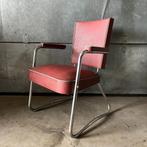 Jaren 50 60 chroombuis fauteuil originele kunststof bekledin, Huis en Inrichting, Gebruikt, Kunststof, Ophalen