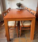 Eetkamertafel met 6 stoelen, Huis en Inrichting, Tafels | Eettafels, Ophalen, Vijf personen of meer, Rechthoekig, 50 tot 100 cm