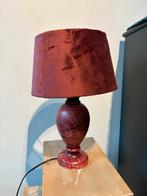 Vintage Rode Marmer Albast Lampenvoet - Kap Vervangbaar, Huis en Inrichting, Lampen | Tafellampen, Ophalen, Gebruikt, Overige materialen