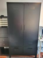 Metalen kledingkast zwart, Huis en Inrichting, Kasten | Kledingkasten, Ophalen, 100 tot 150 cm, Zo goed als nieuw, 150 tot 200 cm