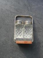 Glazen peper en zout setje 8 cm hoog., Ophalen of Verzenden