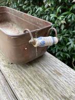 Koperen Plantenbak met Porseleinen Handgrepen, Antiek en Kunst, Ophalen, Koper