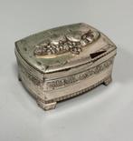 Antiek zilver juwelendoosje sieradendoos fluwelen voering, Antiek en Kunst, Ophalen of Verzenden