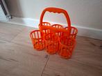 Vintage flessenrek wijnrek oranje curver kunststof, Kunststof, Gebruikt, 5 tot 15 flessen, Ophalen of Verzenden
