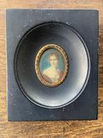 miniatuur portret van een dame, netjes ingelijst, Antiek en Kunst, Kunst | Schilderijen | Klassiek, Ophalen of Verzenden