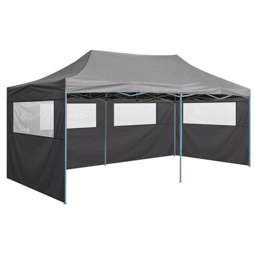 Partytent met 4 zijwanden inklapbaar 3x6 m staal antraciet, Tuin en Terras, Partytenten, Nieuw, Partytent, 2 meter of meer, 5 tot 8 meter